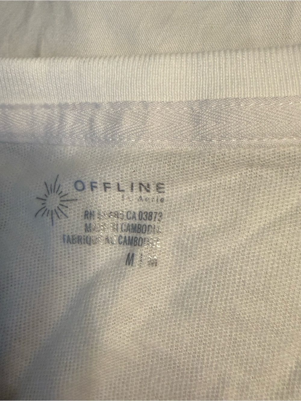 Aerie OFFLINE Cotton Blend Boyfriend Tee Shirt Top M Classic White - Picture 6 of 9